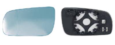 Verre miroir gauche avec support asphérique électrique degivrant modèle grand bleu. pour SKODA OCTAVIA de 2000 à 2004, Neuf