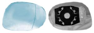 Verre miroir droit degivrant avec support bleu. pour LANCIA DELTA depuis 2008, Neuf