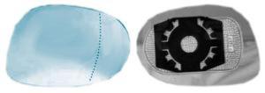 Verre miroir droit degivrant avec support bleu. pour LANCIA DELTA depuis 2008, Neuf