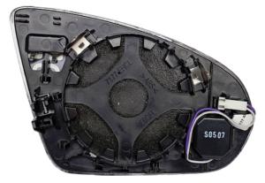 Verre miroir gauche asphérique degivrant avec support avec système capteur depassement 4 épingle pour MERCEDES (W177) CLASSE A depuis 2018, Neuf