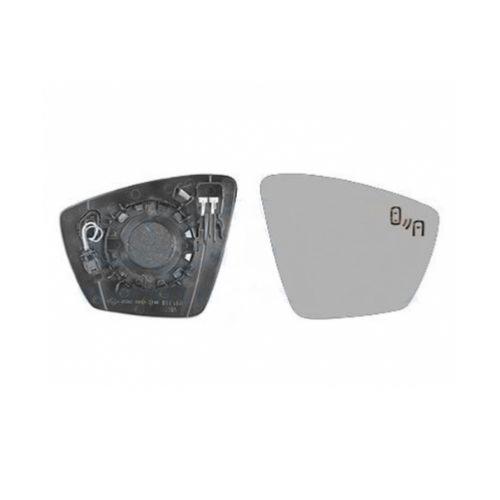 Verre miroir gauche degivrant avec support avec système capteur depassement pour SKODA KAROQ depuis 2017, Neuf