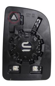 Verre miroir gauche supérieur degivrant avec support avec système capteur depassement modèle 1/19> pour MERCEDES (W906) SPRINTER depuis 2018, Neuf