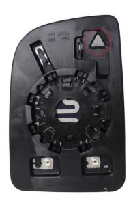 Verre miroir droit supérieur degivrant avec support avec système capteur depassement modèle 1/19> pour MERCEDES (W906) SPRINTER depuis 2018, Neuf