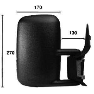Rétroviseur droit manuel 130-270*170 pour MERCEDES SPRINTER de 2000 à 2006, Neuf