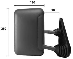 Rétroviseur droit manuel bras court 90-280*180 modèle 11/89>5/96 pour IVECO NEW DAILY de 1989 à 2000, Neuf