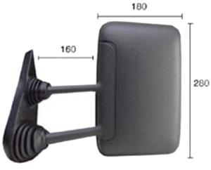 Rétroviseur gauche manuel bras long 160-280*180 modèle 6/96>3/00 pour IVECO NEW DAILY de 1989 à 2000, Neuf
