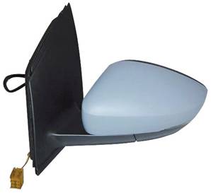 Rétroviseur gauche asphérique électrique degivrant avec indicateur direction à peindre avec connecteur rectangulaire pour VOLKSWAGEN POLO de 2009 à 2014, Neuf