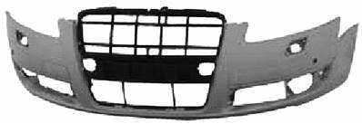 Pare-chocs avant avec lave phare avec trous radars stationnement à peindre pour AUDI A6 de 2004 à 2008, Neuf