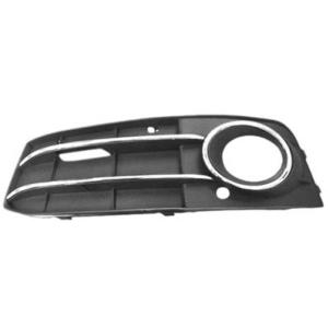 Grille gauche avec trou antibrouillard pare-chocs avant avec contour et 2 profils chromées pour AUDI A4 de 2007 à 2011, Neuve