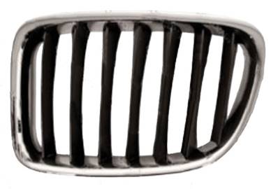 Bouclier grille radiateur gauche avec profil chromée interne noir pour BMW X1 E84 de 2009 à 2012, Neuf