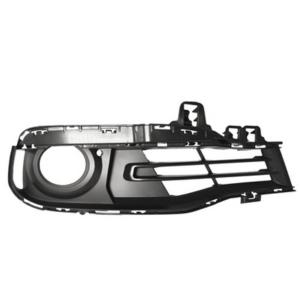 Grille droite avec trou antibrouillard pare-chocs gaufrée noire partiellement ouvert modèle luxury line pour BMW SERIE 3 F30/31 de 2015 à 2018, Neuve