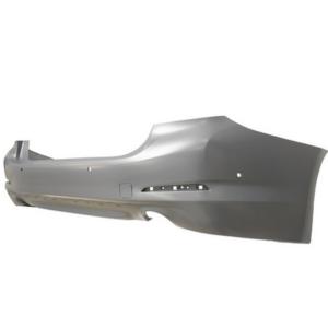 Pare-chocs arrière avec trou moulure avec trous radars parking+supports à peindre avec cache crochet avec échappement simple à droit et gauche modèle 4 porte luxury/sportline pour BMW SERIE 5 G30/G31 depuis 2017, Neuf