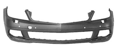 Pare-chocs avant avec lave phare avec trous radars stationnement à peindre modèle avantgarde/élégance 4/07>8/10 pour MERCEDES (W204) CLASSE C de 2007 à 2011, Neuf