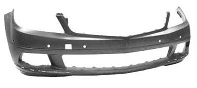 Pare-chocs avant à peindre avec trous radars stationnement modèle avantgarde 4/07>8/10 pour MERCEDES (W204) CLASSE C de 2007 à 2011, Neuf