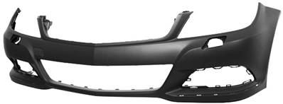 Pare-chocs avant avec lave phare à peindre modèle chrome avantgarde/élégance pour MERCEDES (W204) CLASSE C RY de 2011 à 2014, Neuf