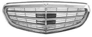 Grille radiateur peint argent avec profil chromée modèle exclusif pour MERCEDES (W212) CLASSE E RY de 2013 à 2016, Neuve