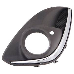 Grille latéral gauche avec profil chromée avec trou antibrouillard pare-chocs avant pour OPEL CORSA D RY de 2011 à 2014, Neuve