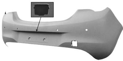 Pare-chocs arrière avec 4 capteurs stationnement + trou avec primer modèle couleur b pour OPEL CORSA E depuis 2015, Neuf