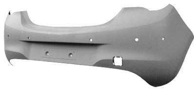 Pare-chocs arrière avec 4 capteurs stationnement +2 park assist à peindre modèle couleur b pour OPEL CORSA E depuis 2015, Neuf