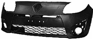 Pare-chocs avant noir lisse avec trou antibrouillard a peindre modèle dynamique pour RENAULT TWINGO II de 2007 à 2011, Neuf