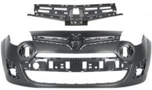 Pare-chocs avant noir lisse a peindre avec support grille pour RENAULT TWINGO II RY de 2012 à 2014, Neuf