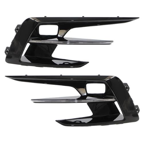 Kit grilles pare-chocs avant noir lisse-avec siege antibrouillardavec moulure chromé (droite+gauche) pour RENAULT MEGANE depuis 2020,