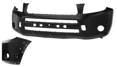 Pare-chocs avant noir a peindre c/codolini pour TOYOTA RAV 4 de 2006 à 2009, Neuf