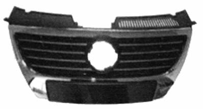 Grille radiateur avec profils et cadre chromées pour VOLKSWAGEN PASSAT de 2005 à 2010, Neuve