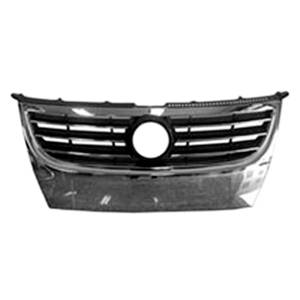 Grille radiateur noire avec profils et cadre chromées pour VOLKSWAGEN TOURAN de 2006 à 2010, Neuve