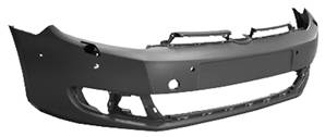 Pare-chocs avant avec lave phare avec 4 trous capteurs parking park assist à peindre pour VOLKSWAGEN GOLF VI de 2008 à 2012, Neuf