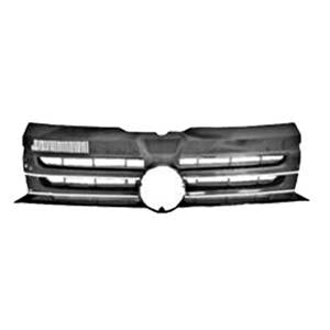 Grille radiateur noire avec profils chromées pour VOLKSWAGEN TRANSPORTER TYP5 de 2009 à 2014, Neuve
