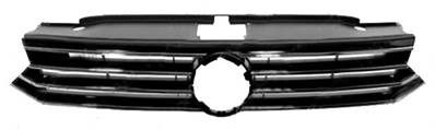 Grille radiateur noire brillant avec profil chromée pour VOLKSWAGEN PASSAT 9/14> 6 , Neuve