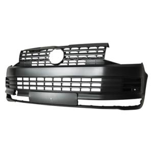 Pare-chocs avant inférieur avec trous radars stationnement noir granuleux pour VOLKSWAGEN TRANSPORTER TYP6 depuis 2015, Neuf