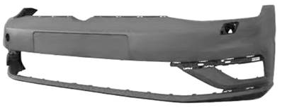 Pare-chocs avant avec lave phare à peindre modèle avec porte plaque pour VOLKSWAGEN GOLF VII de 2016 à 2020, Neuf