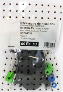 Kit vis et fixation complet POUR ASSEMBLÉE PARE-CHOCS AVANT pour RENAULT SCENIC de 2003 à 2006,