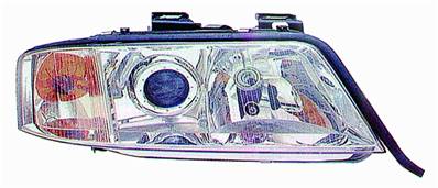 Phare optique h7+h1 droit avec indicateur direction orange c/oscuratore modèle 5/97>8/99 pour AUDI A6 de 1997 à 2001, Neuf