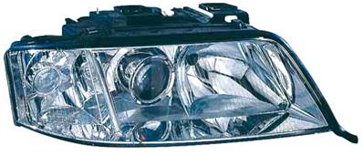 Phare optique h7+h1 droit avec indicateur direction incolore modèle 9/99>5/01 pour AUDI A6 de 1997 à 2001, Neuf
