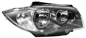 Phare optique h7+h7 droit avec corps gris sombre modèle 1/10>8/11 pour BMW SERIE 1 E87 RY de 2007 à 2011, Neuf