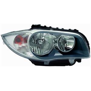 Phare optique h7+h7 droit avec corps gris sombre pour BMW SERIE 1 E87 de 2004 à 2007, Neuf