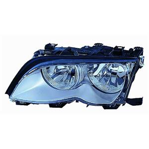 Phare optique h7+h7 gauche avec corps gris clair avec contour titane pour BMW SERIE 3 E46 de 2001 à 2004, Neuf