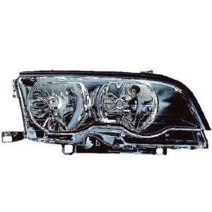 Phare optique h7+h7 droit avec corps gris sombre avec contour noire pour BMW SERIE 3 E46 COUPE de 2001 à 2003, Neuf