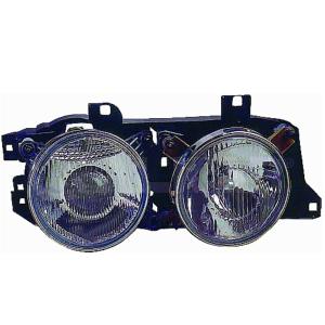 Phare optique droit h1+h1 manuel pour BMW SERIE 5 E34 de 1988 à 1995, Neuf