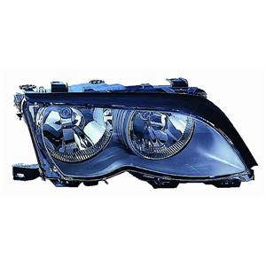 Phare optique h7+h7 droit avec corps gris sombre avec contour noire pour BMW SERIE 3 E46 de 2001 à 2004, Neuf