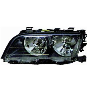 Phare optique h7+h7 gauche avec corps gris clair avec contour titane pour BMW SERIE 3 E46 COUPE de 2001 à 2003, Neuf
