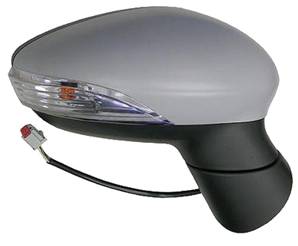 Rétroviseur droit asphérique électrique degivrant avec indicateur direction avec feu de courtoisie rabattable à peindre 10 épingle pour FORD FIESTA RY de 2013 à 2017, Neuf