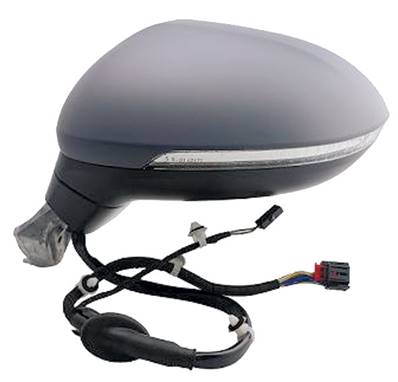 Rétroviseur gauche asphérique électrique degivrant avec indicateur direction avec feu de courtoisie à peindre 9+2 épingle avec lane assist pour VOLKSWAGEN PASSAT 9/14> 6 , Neuf