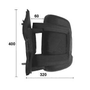 Rétroviseur gauche manuel avec indicateur direction orange bras court 16 w 2 épingle pour CITROEN JUMPER de 2006 à 2014, Neuf