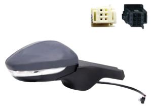 Rétroviseur droit électrique degivrant avec indicateur direction rabattable avec sonde à peindre 10 épingle modèle 2/18> avec 2 connecteurs pour CITROEN C3 de 2016 à 2020, Neuf