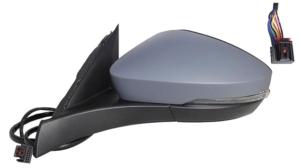 Rétroviseur gauche asphérique électrique degivrant avec indicateur direction avec feu de courtoisie rabattable à peindre 11 épingle avec système capteur depassement pour VOLKSWAGEN T-ROC depuis 2017, Neuf