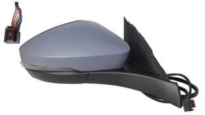 Rétroviseur droit électrique degivrant avec indicateur direction avec feu de courtoisie avec mémoire rabattable à peindre 13 épingle avec système capteur depassement pour VOLKSWAGEN T-ROC depuis 2017, Neuf